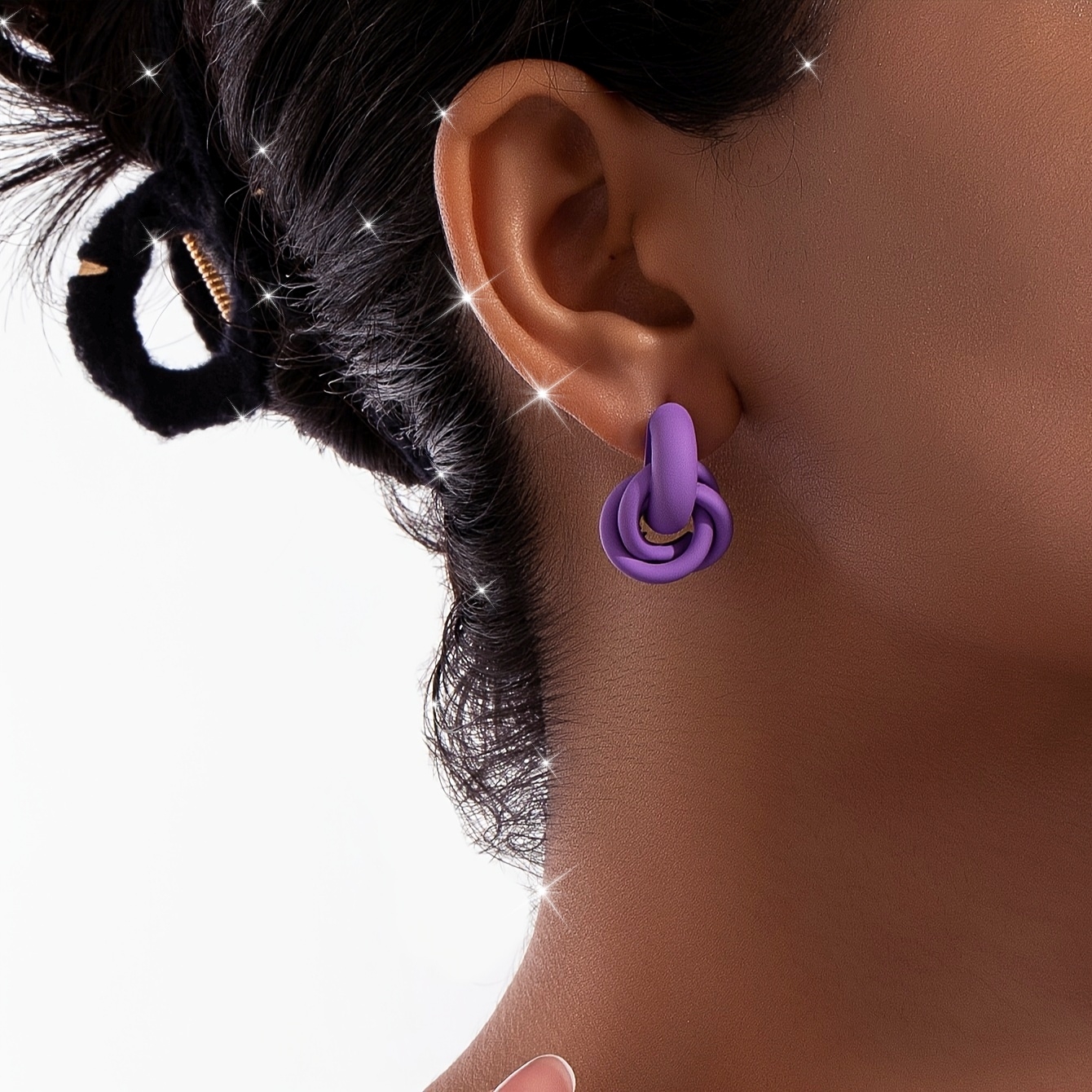 Geometric Metal Stud Earrings Party Decorative Accessories